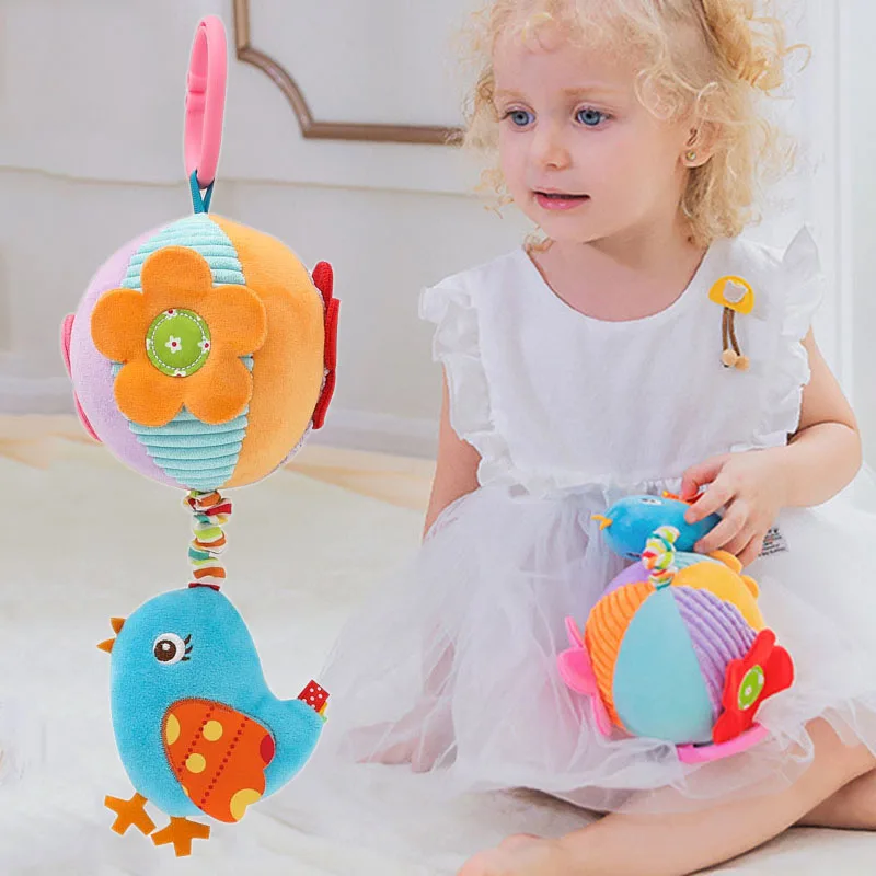 

Baby Cartoon Toys Plush Bed Hanging Toys Plush Ball Animals Stroller Hanging Toy for Infant NSV