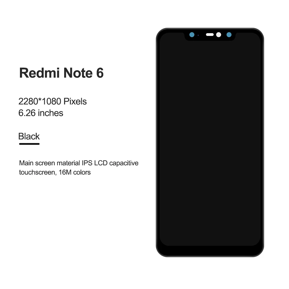 Для 6,2" Xiaomi Redmi Note 6 Note 6 Pro ЖК-дисплей Note6 Note6 Pro экран+ сенсорная панель дигитайзер Замена