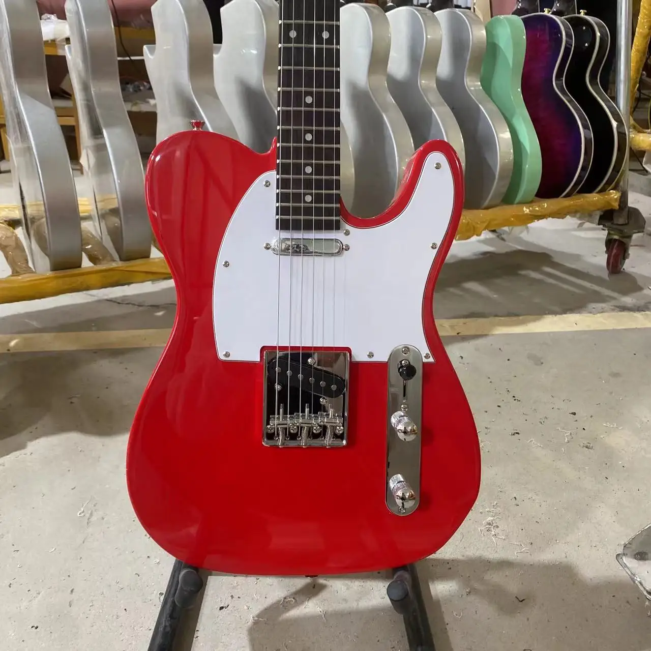 Tele электрическая гитара красный цвет палисандр гриф Хром Оборудование Высокое