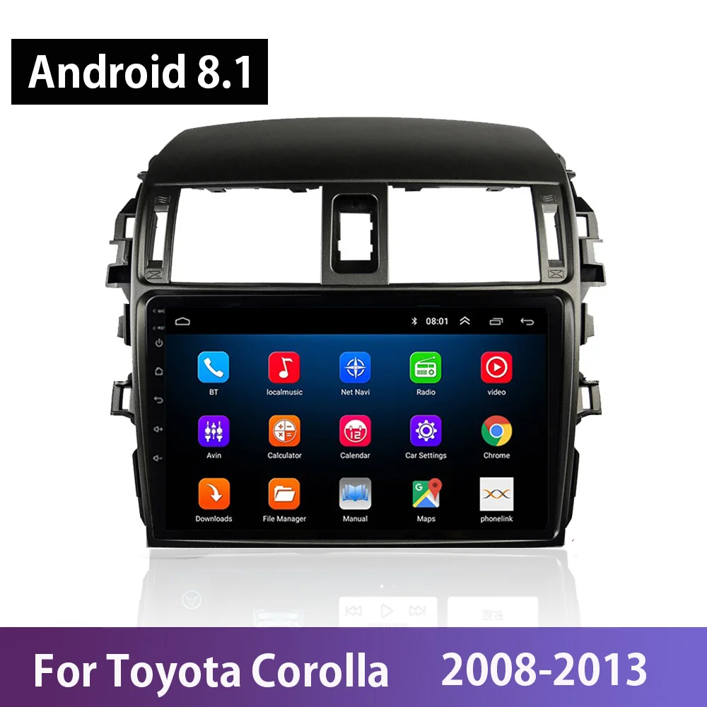Автомагнитола на Android 8 1 для Toyota Corolla 2008 2009 2010 2013 Wi Fi 9 дюймов IPS сенсорный экран Гб +