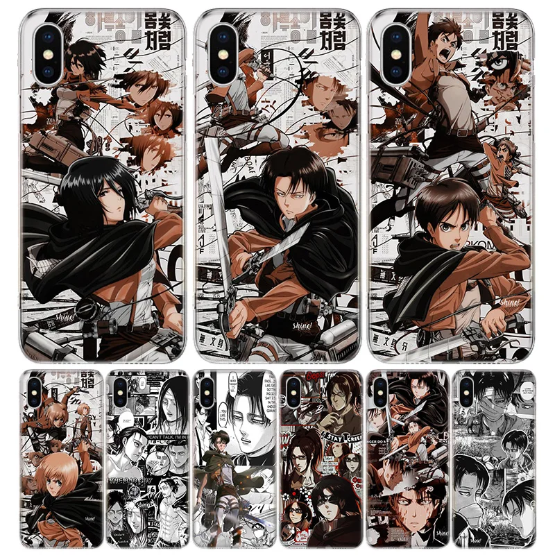 

Hot Attack On Titan Manga Silicon Call Phone Case For Apple iPhone 11 13 14 Pro Max 12 Mini 7 Plus 6 X XR XS 8 6S SE 5S Cover