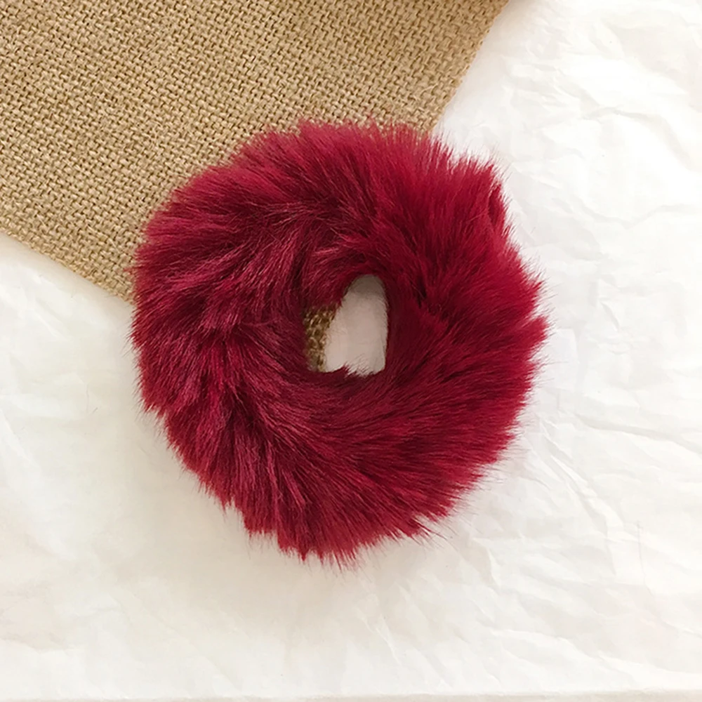 1 шт. с мехом из кроличьей шерсти мягкие и эластичные резинки для волос женщин