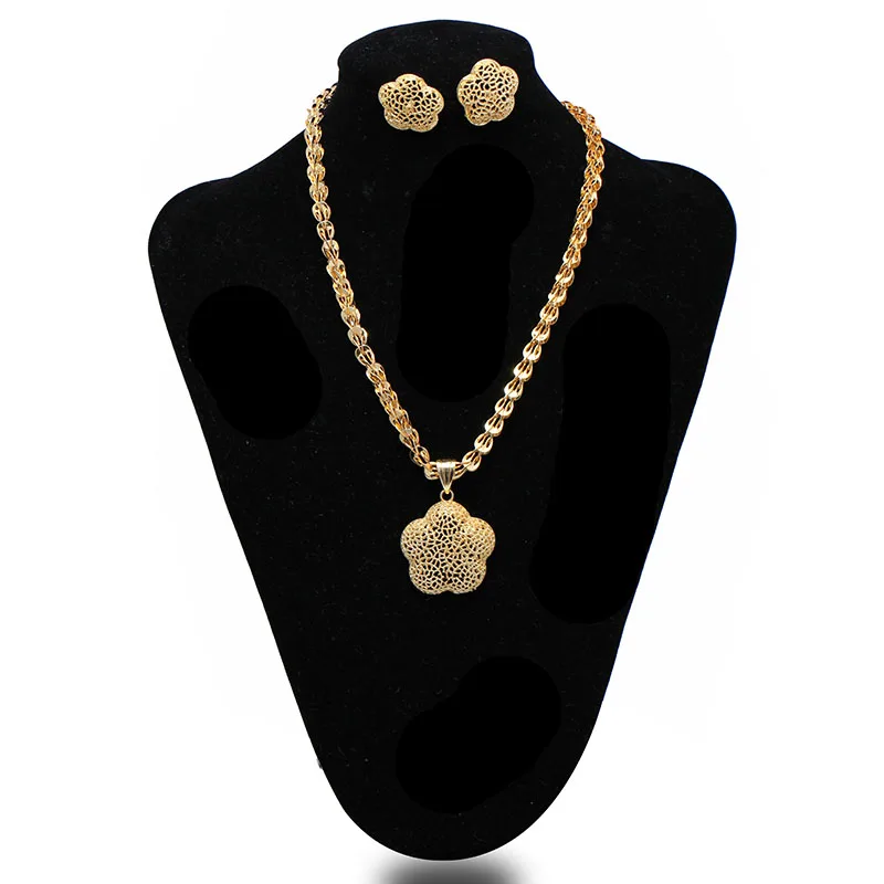 Подвеска и серьги золотого цвета из Дубая индийские африканские бусины цепочка с