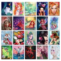 5d full square diamond painting embroidery cross stitch beautiful beauty lady mermaid sexy flower fairy butterfly 3d mosaic 590
