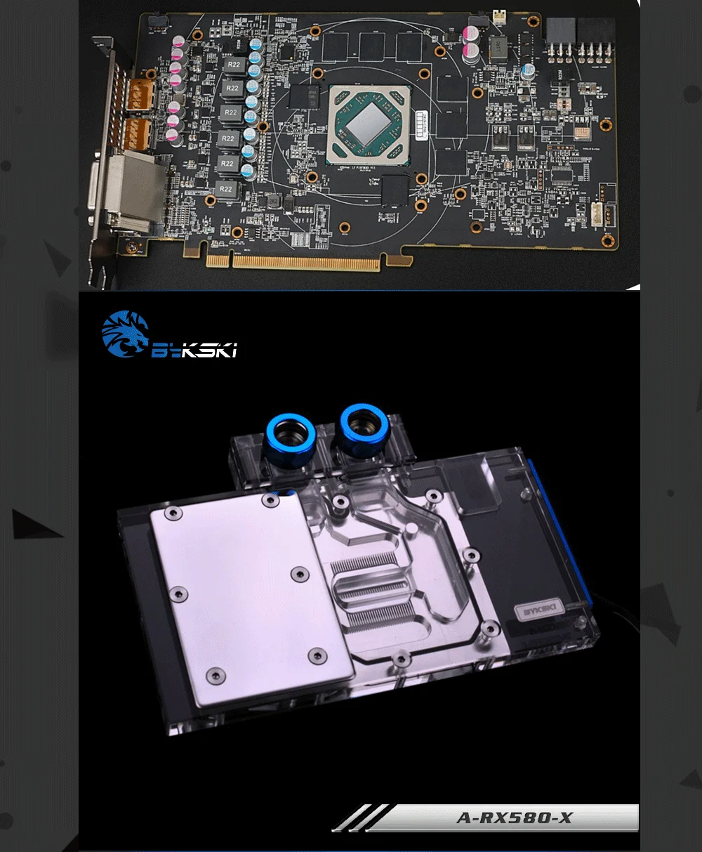 Bykski A-RX580-X, полное покрытие видеокарты водяного охлаждения блок RGB/RBW для всех серий основатель издание RX580