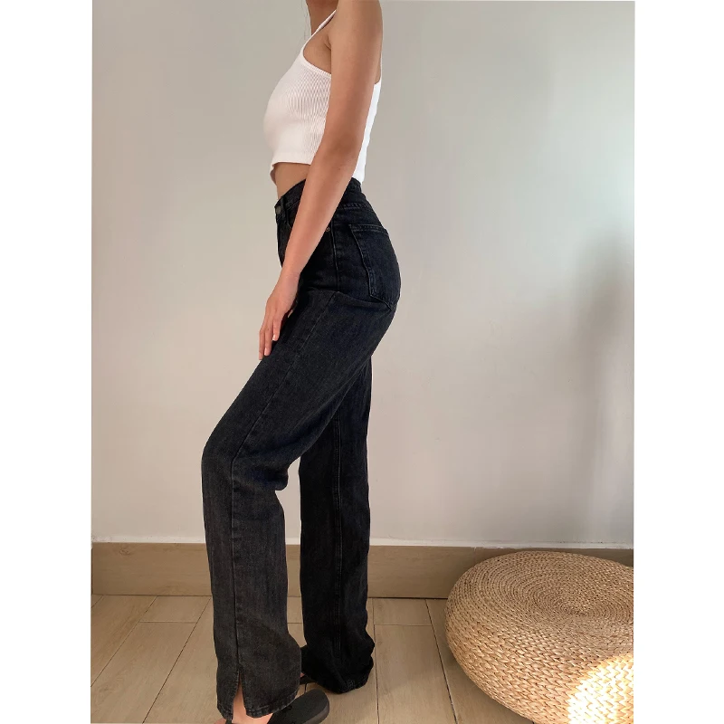 Women Jeans High Waist Trousers For Female Streetwear Baggy Mom Jean Vintage Clothes Flared Jeans