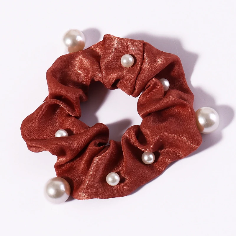 Новинка 2019 атласные жемчужные эластичные резинки для волос держатель конского