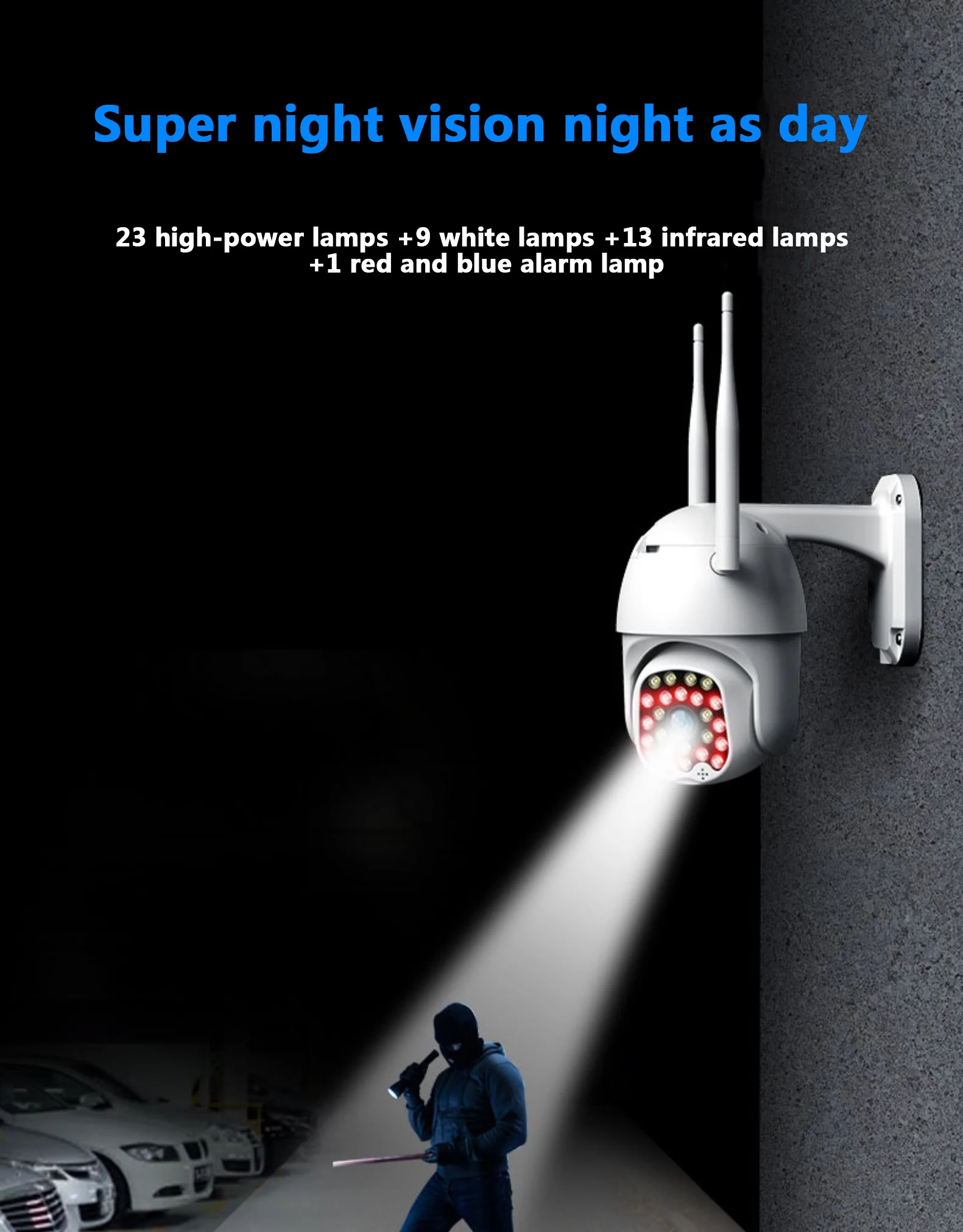 Горячая 1080P HD IP водонепроницаемая камера видеонаблюдения Открытый WiFi PTZ Безопасности Беспроводная инфракрасная камера