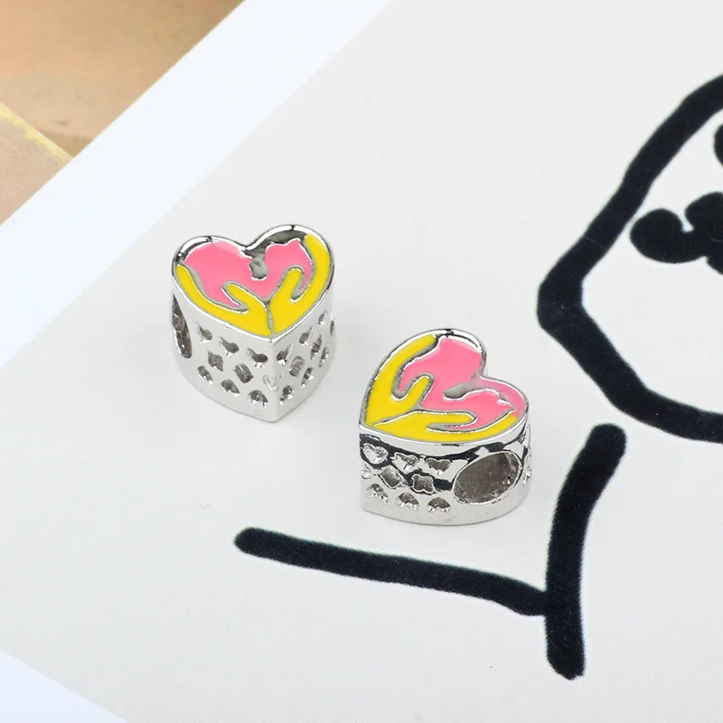 Модный Оригинальный браслет Love Mom с бусинами в форме сердца очаровательные