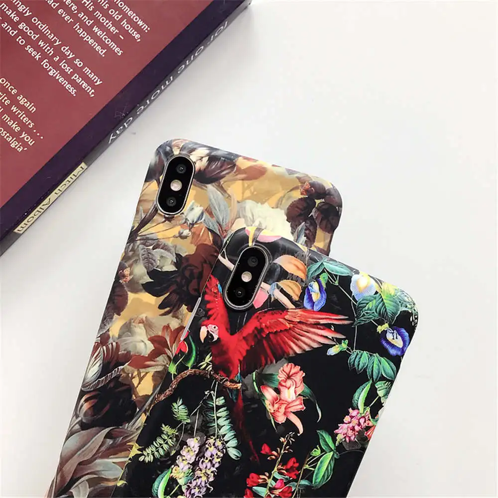 Платье в стиле ретро с цветочным узором чехол для iphone X XR 7 8 плюс Чехол Силиконовый мягкий матовый чехол для телефона чехол s для iphone 11 Pro XS Max, 6 S, 6 Plus, чехол Крышка