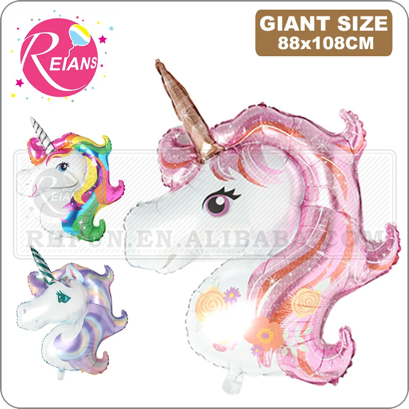 Giant animal Unicorn Balloon Party Supplies Birthday Decorations Rainbow Purple Pink Balloons kids Foil Wedding | Дом и сад