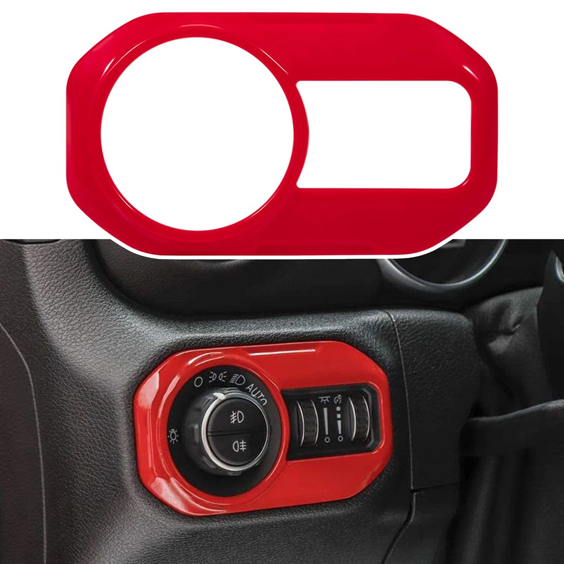 

Car Interior Headlight Switch Button Cover Sticker ABS Trim for Jeep Wrangler JL