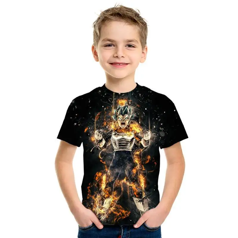 Детские топы с 3D рисунком футболка для мужчин и девочек Dragon Ball Z Goku SaiyanDragon Детская