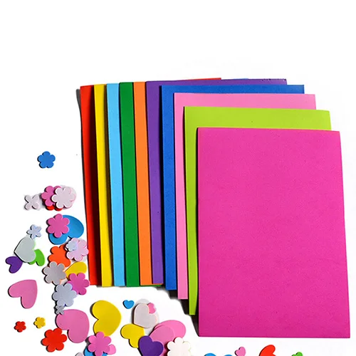 10pcs 10 Colors A4 Thick Multicolor Sponge Foam Paper Fold Scrapbooking Paper Craft DIY Handcraft Flower Prop Party Christmas