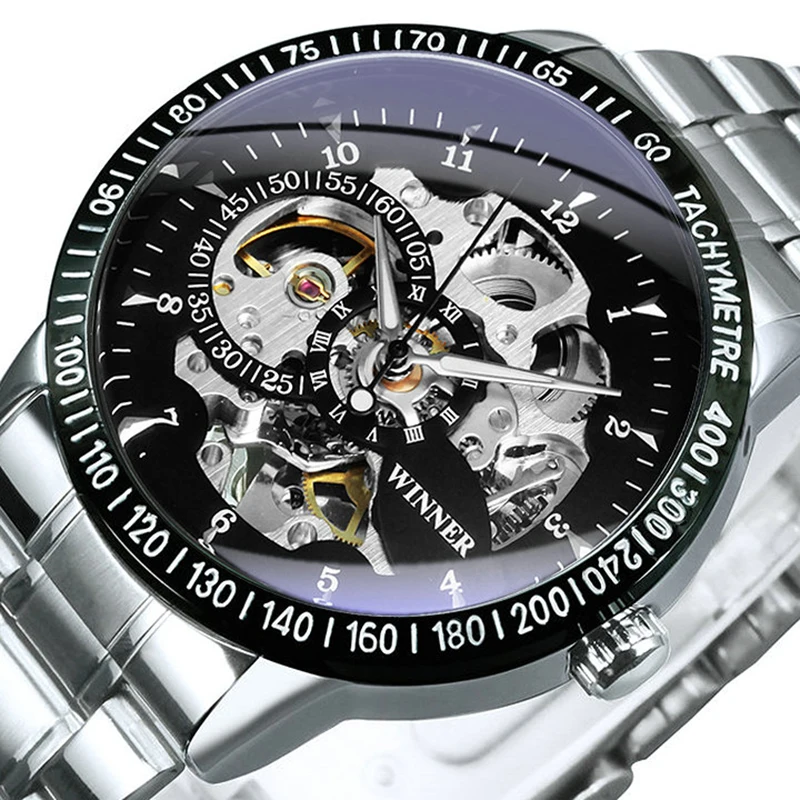Победитель армейские часы для Для мужчин Механические Skeleton s 2021 автоматическая