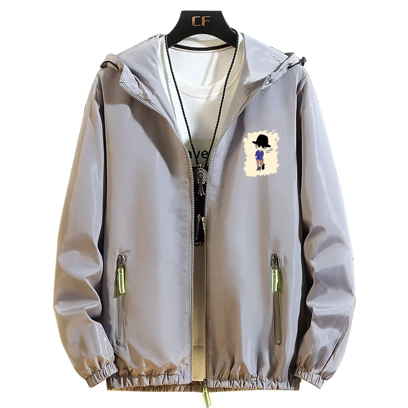 

Spring And Autumn Men's Windbreaker Leisure Sports Thin Coat Outdoor Fishing Breathable Hooded Jacket Sunscreen Clothes