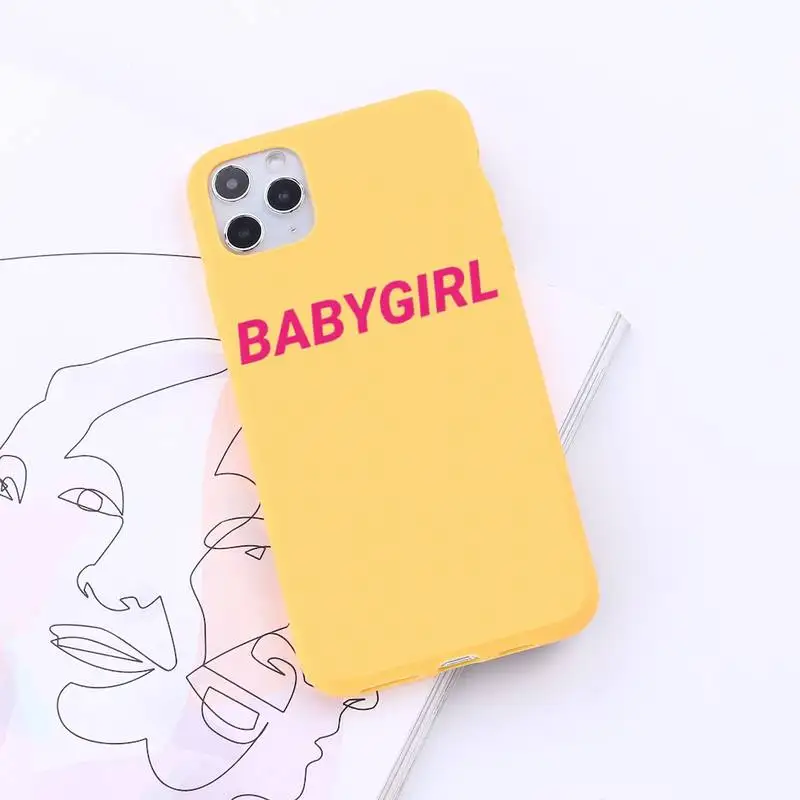 

BABY Pink simplicity Babe aesthetics Phone Case Candy Color for iPhone 6 7 8 11 12 s mini pro X XS XR MAX Plus