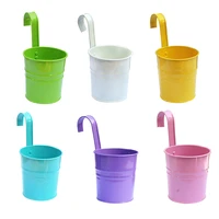 balcony flower pots colorful metal hanging bucket pot wall hung basin detachable flower pots