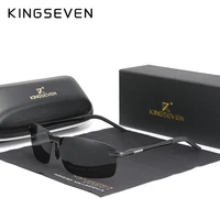 kingseven new upgrade fashion mens aluminum sunglasses polarized rimless simple design driving sun glasses brand men uv400