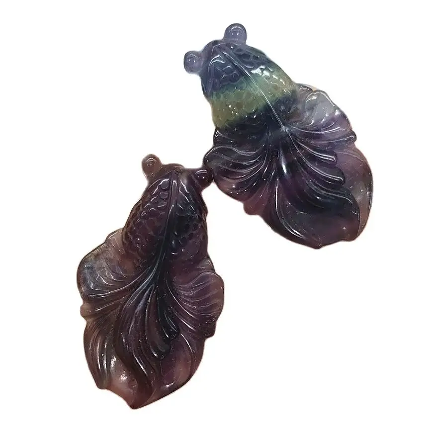 

Прямая поставка, подвеска в виде золотой рыбки из флюорита натурального цвета, ожерелье в виде золотой рыбки для подруги, модные ювелирные и...