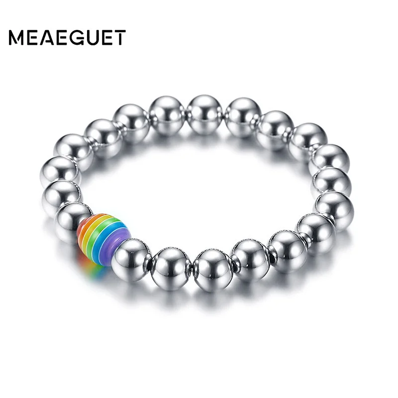 Мужской браслет с радужными бусинами|Плетеные браслеты| |