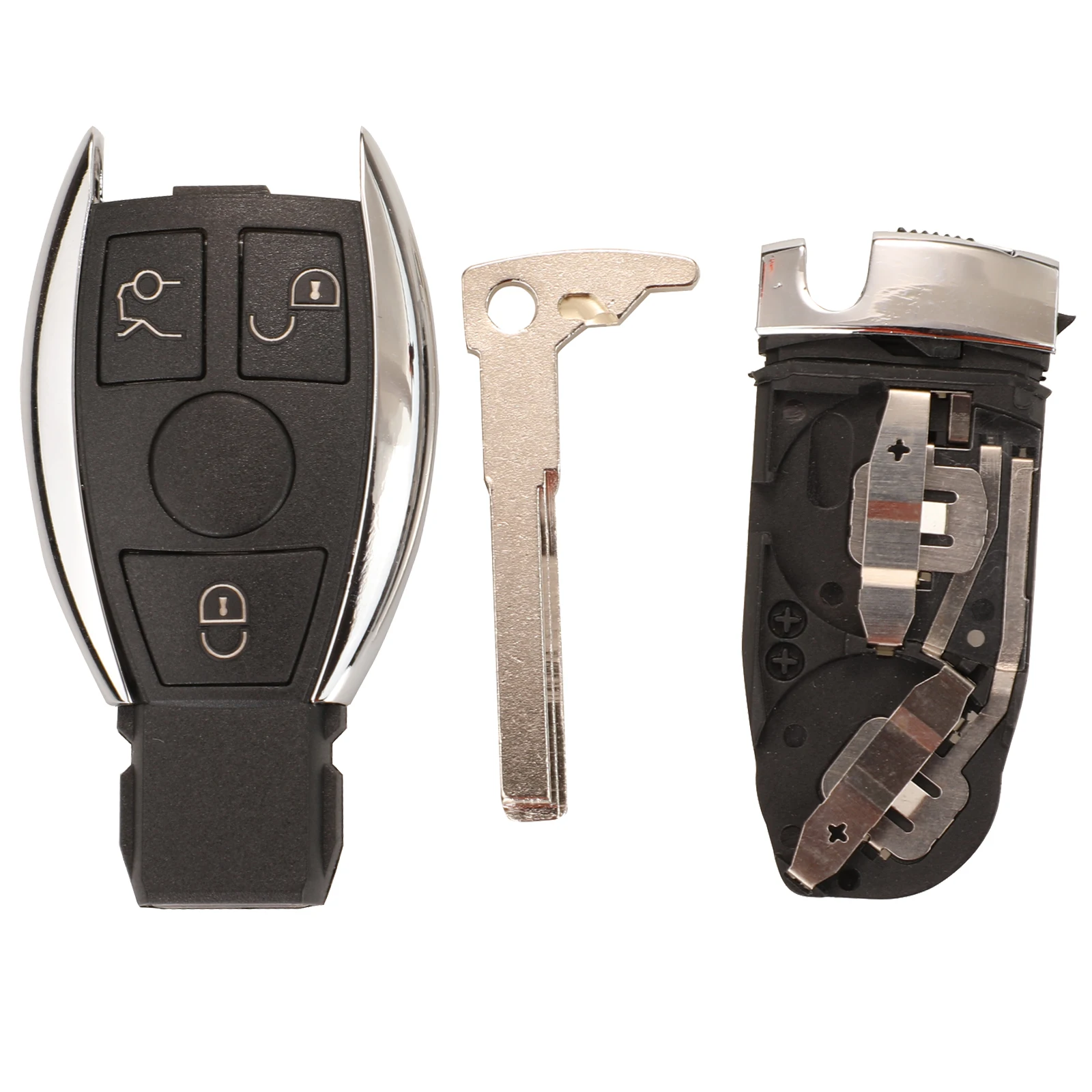 

jingyuqin 5pcs For Mercedes Benz Year 2000+ Supports Original NEC And BGA FOB 3Buttons Car Remote Key Shell Case With Blade