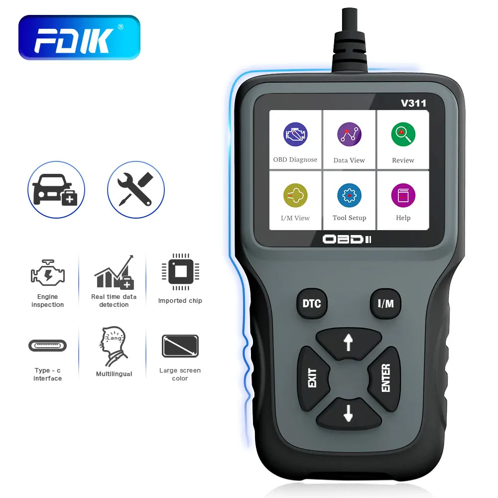 

Сканер для диагностики автомобиля FDIK, диагностика двигателя, OBD2, PK ELM327