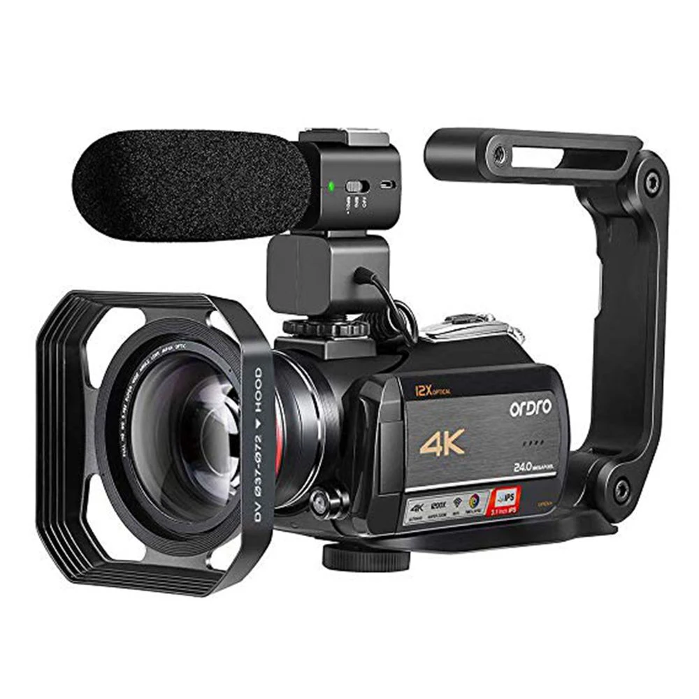 Ordro AC5 видео Камера видеокамеры 4K Профессиональный 12X оптическим зумом для YouTube Vlog