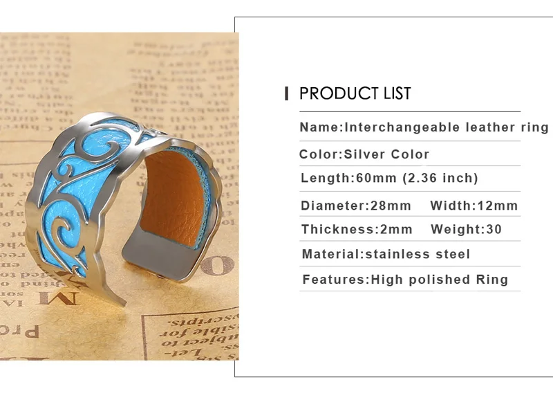 Cremo, сделай сам, простое кольцо, Argent, кольца для женщин, Bijoux, кольцо из нержавеющей стали, сменная кожа, Bague Femme