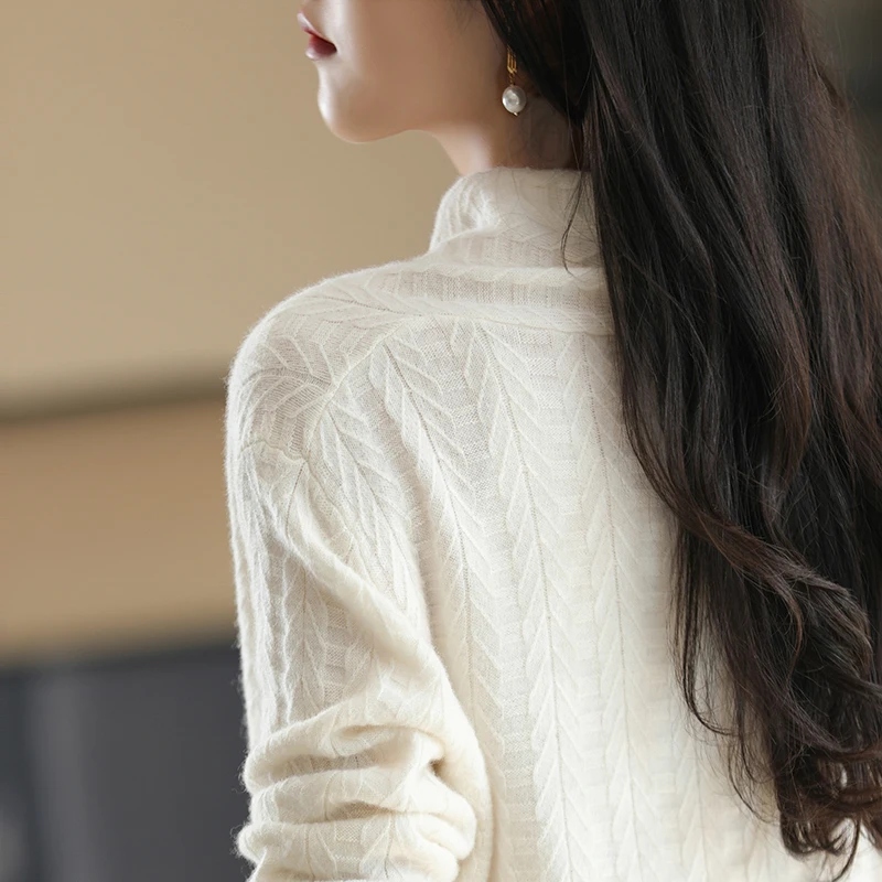 Женский вязаный кардиган с V-образным вырезом свободный свитер из чистой шерсти