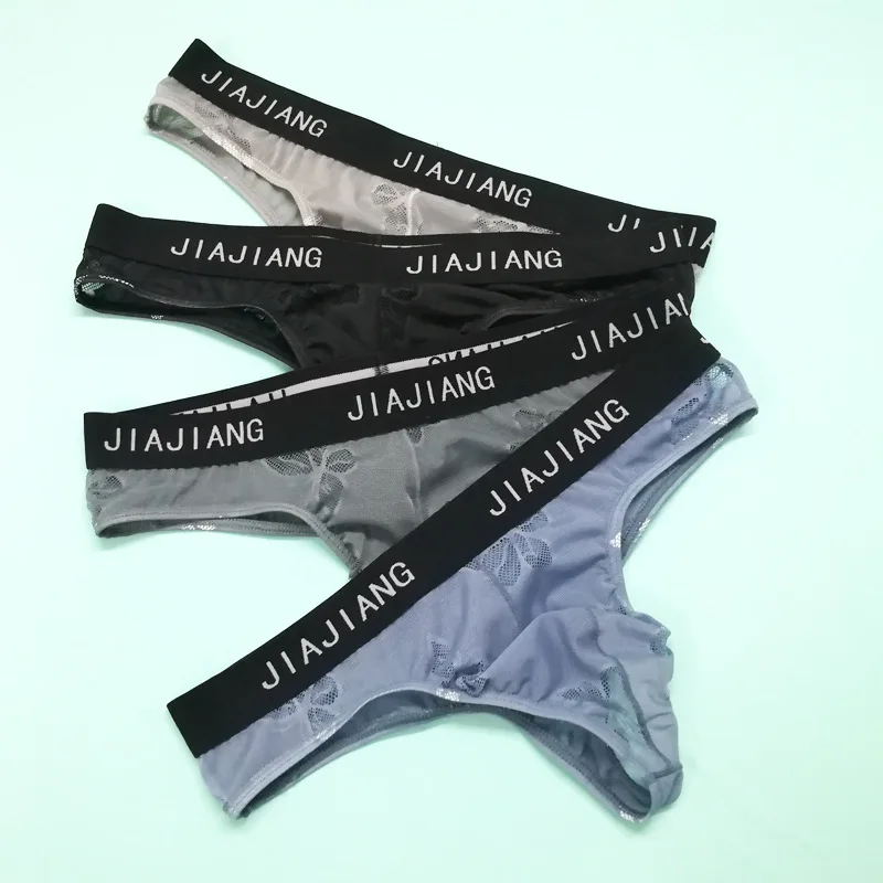 

Мужские трусы стринги из сетчатой ткани, черные дышащие трусы слипы, гей-стринги, сексуальное нижнее белье для мужчин, гей-трусы