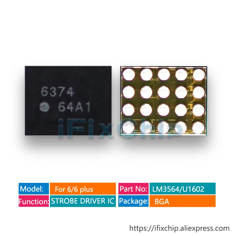 10 шт./лот 100% Новый оригинальный U1602 для iPhone 6/6Plus LM3564 камера управления вспышкой