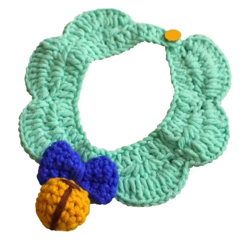 Милый вязаный крючком ошейник для кошек шерстяная бандана собак ожерелье