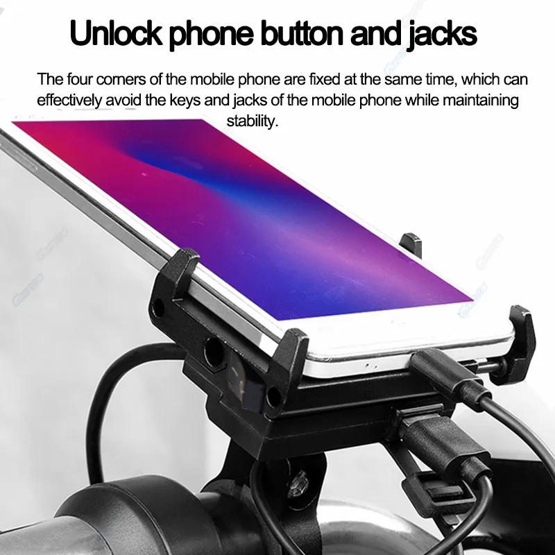 gzerma universal aluminum bicycle motorcycle phone holder with usb charger handlebar mobile phone holder motorbike moto motor free global shipping