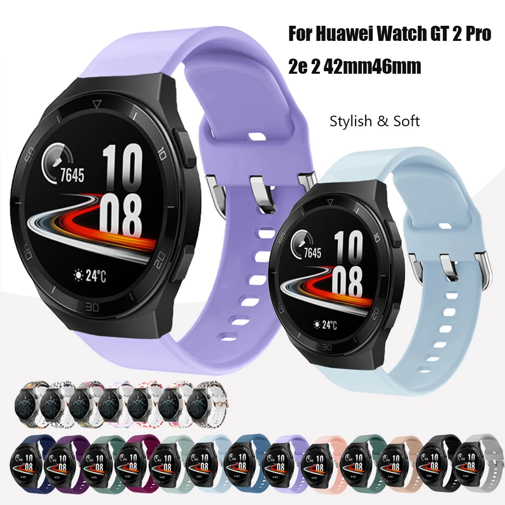 

Silicone Strap For Huawei Watch GT 2 42mm/2 Pro/2e wrist WatchBand for Huawei Watch GT 2 46mm Replacement bracelets Accessories