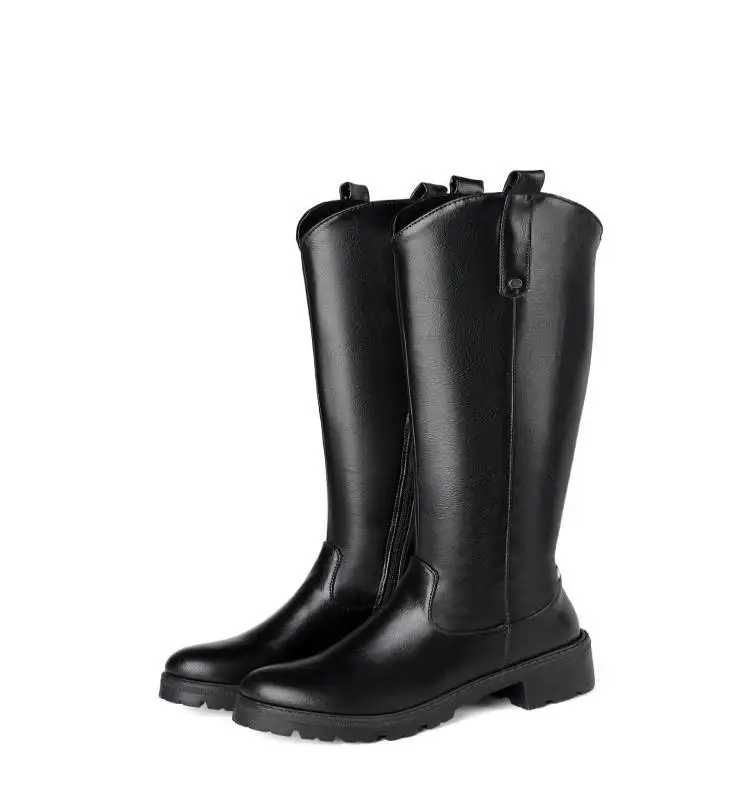 Сапоги до колена зимняя женская длинная обувь Botines Mujer коллекция 2019 года Размер 10