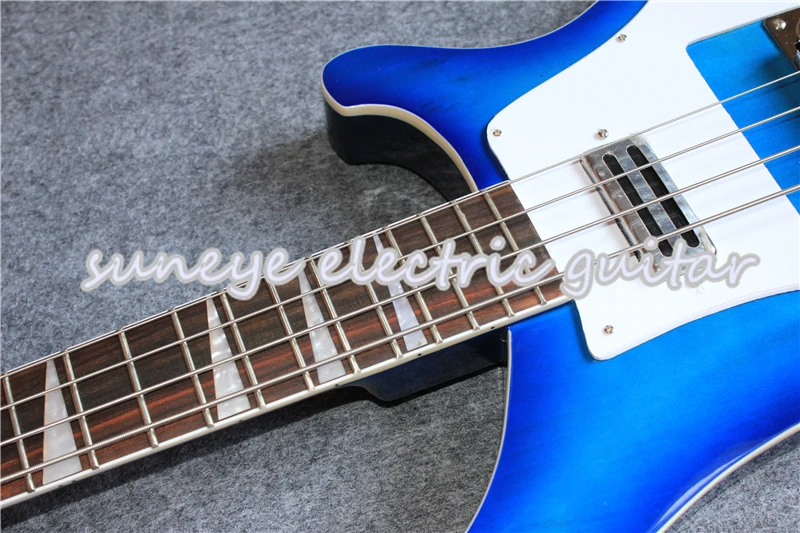 Custom Shop Blue Glossy Rick 4003 4 String Electric Bass Guitar Guitarra Free Shipping | Спорт и развлечения
