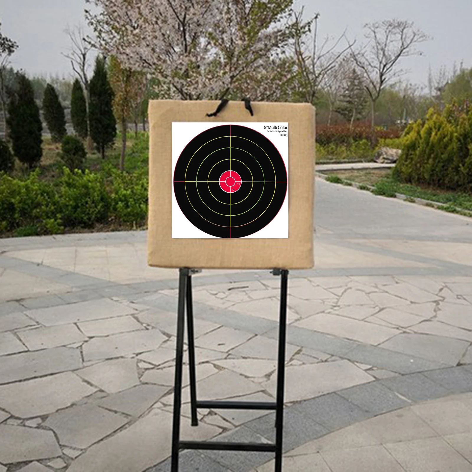 

10pcs 20cm Paper Target Stickers Adhesive Reactivity Shoot Targets Outdoor Shooting Practice Hunting Training
