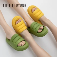 utune mute eva sofa slides women thick sole soft indoor slippers women anti slip sandals men summer platform women shoes bath
