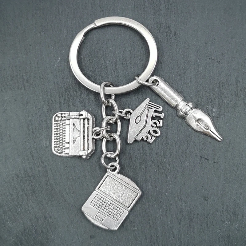 Новый милый ноутбук кулон брелки пишущая машинка брелок ручка сумка Шарм