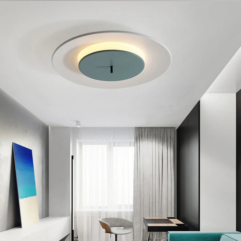 Luces de techo LED de macarr&oacute;n para habitaci&oacute;n de ni&ntilde;os, l&aacute;mparas de techo de hierro acr&iacute;lico para dormitorio n&oacute;rdico, accesorios de iluminaci&oacute;n para pasillo de 90-260V-4