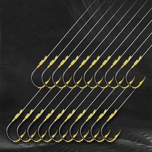 Рыболовный крючок из высокоуглеродистой стали, Черное золото, призрачный зуб крючок для ловли карпа, якорная леска в японском стиле для морской воды, 45 см
