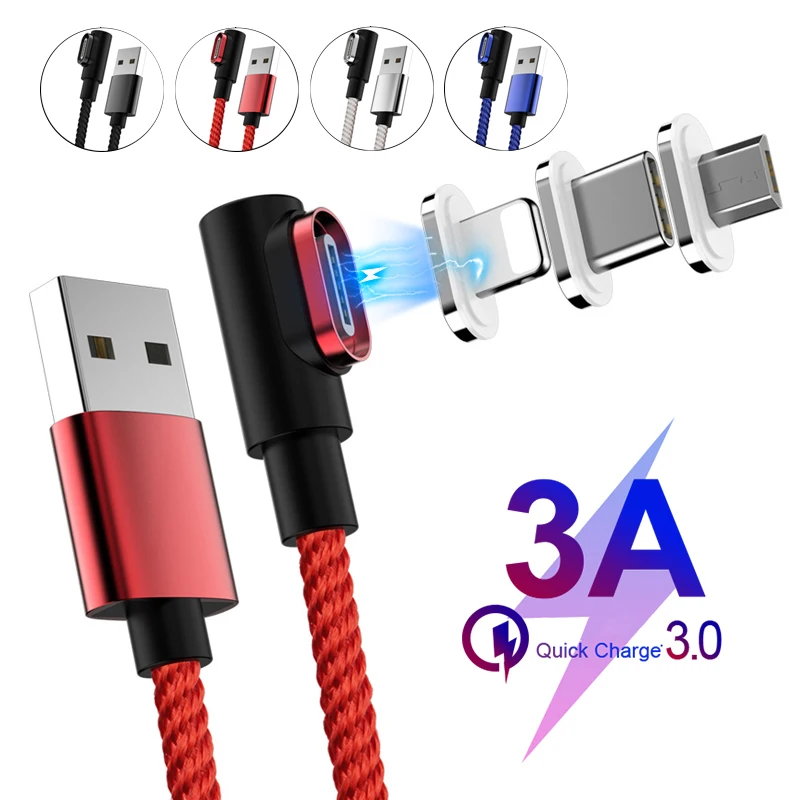 Магнитный кабель 90 градусов usb c Micro type C для быстрой зарядки L Line магнитное