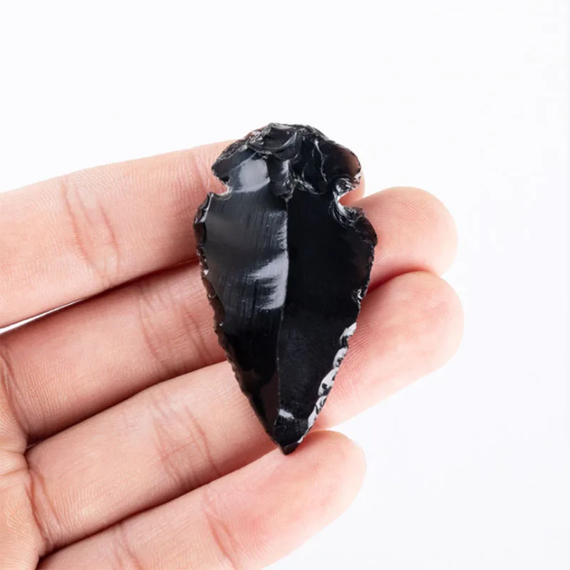 

Fashion Natural Obsidian arrow rough stone no hole handmade Pendant for jewelry making 10pcs Earring accessories free shipping