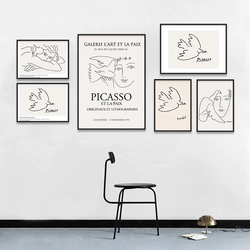 Matisse Picasso Ретро Модные Современные линии эскиз постеры и принты стены Искусство