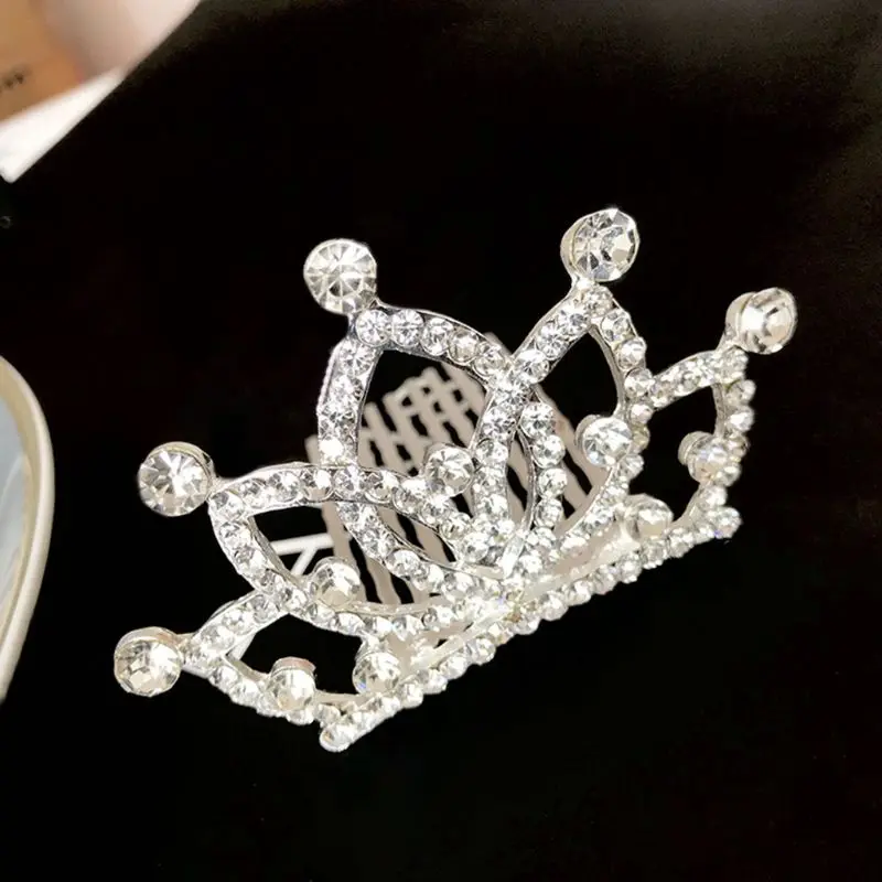 Дети Девушки Блеск Стразы корона заколка принцесса лук Маленькая Шпилька мини