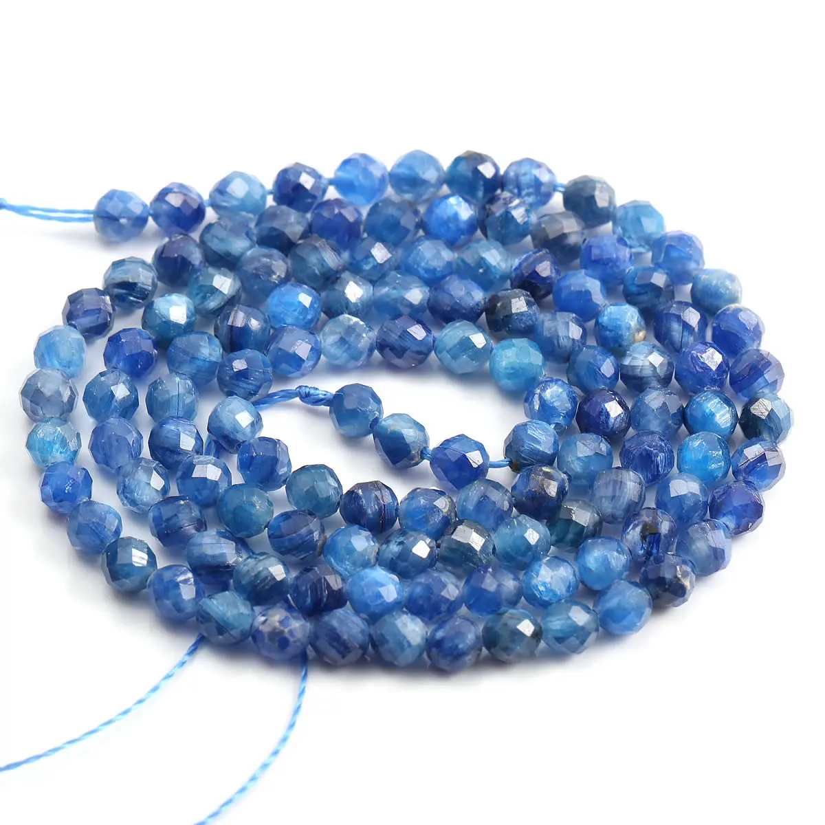 

Round Shape Blue Crystal Faceted Beads Natural Stone Quartzs Section Beads for Jewelry Making DIY Bracelet Necklace Size 3 mm