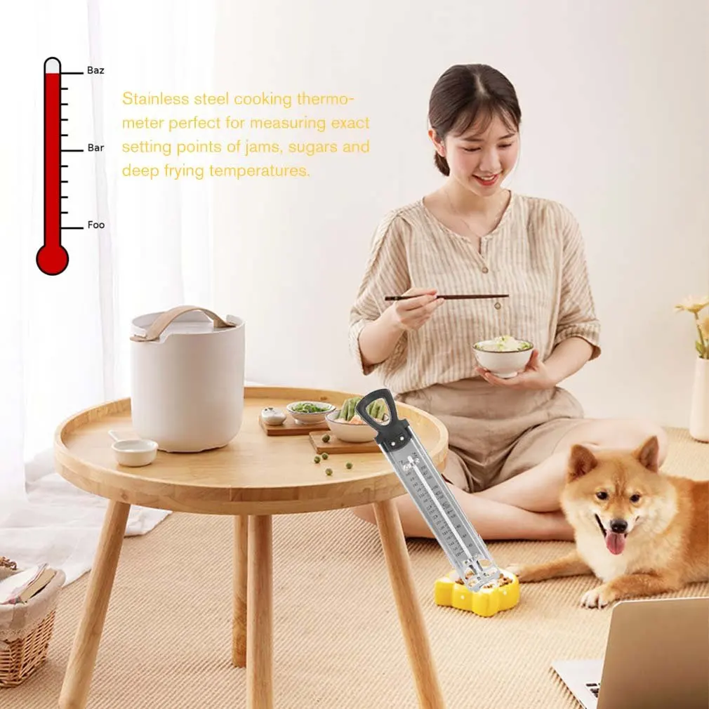 

Stainless Steel Kitchen Cooking Thermometer Jam Sugar Candy Home Use Thermometer Household Kitchen Temperature Detector Tools