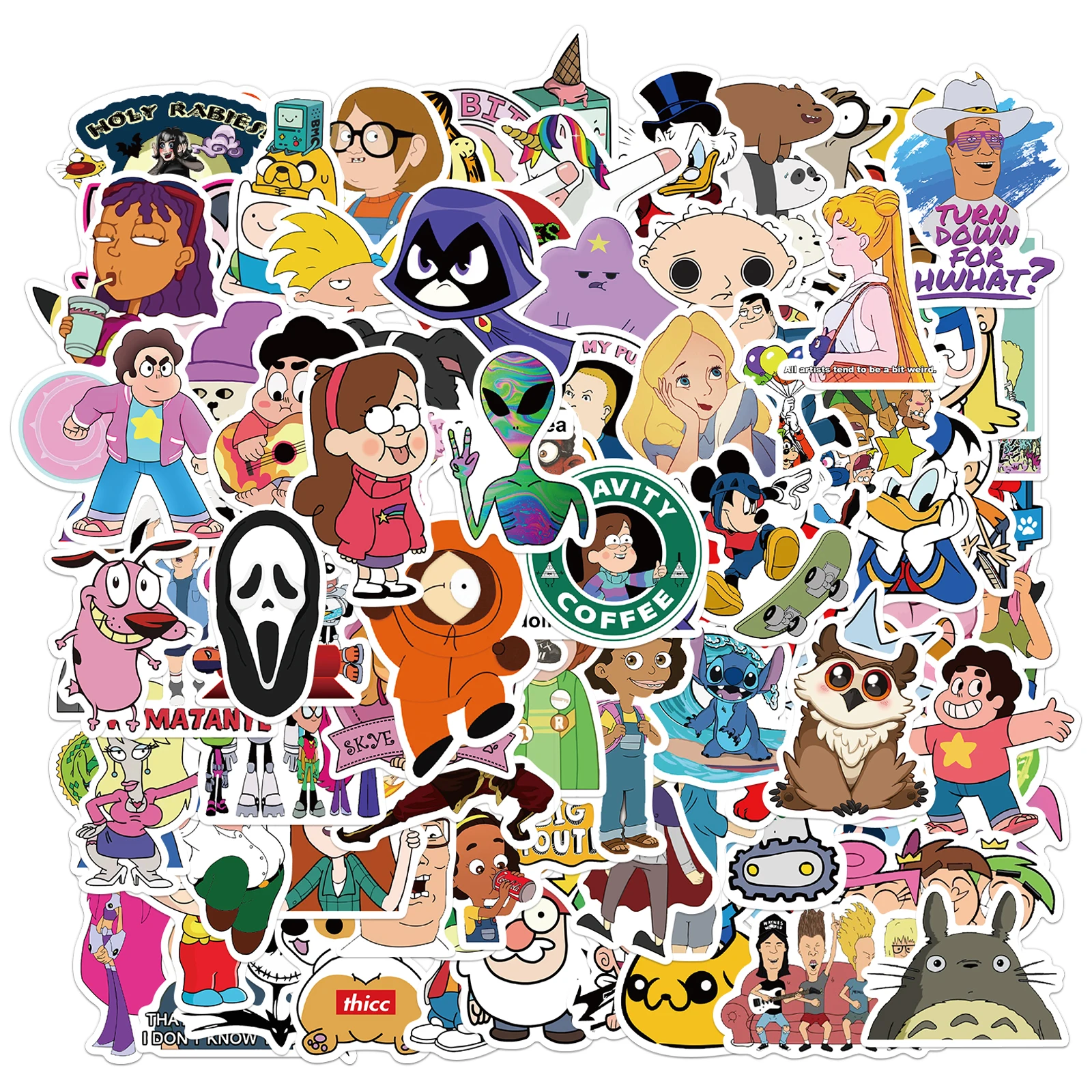 Unids/set de 10/50/100 unids/set de patineta cl&aacute;sica de los 90, pegatinas de equipaje para ordenador port&aacute;til y tel&eacute;fono, grafiti de dibujos animados, a prueba de agua-0