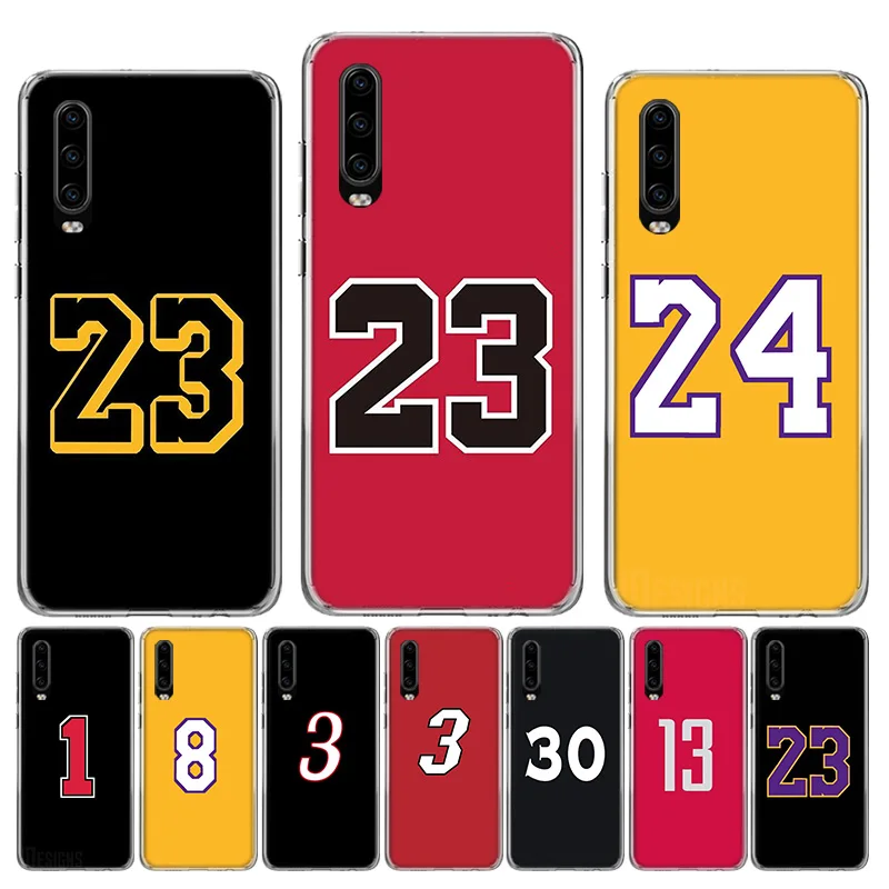 

Basketball Lucky Number Luxury Silicone Case For Huawei P40 P30 P20 Mate 30 20 10 P10 Pro+ lite P Smart Z Plus + 2019 2018 Cover